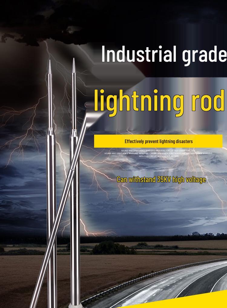 Stainless Steel Lightning Rod Grounding Wire and Bracket for Outdoor Roof Protection