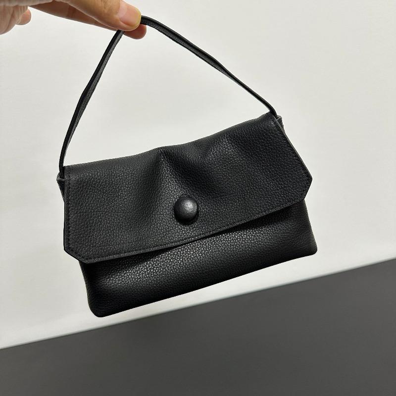 

New tire cowhide small square bag allybag mobile phone bag high-end hand bag simple button bag niche