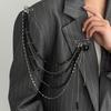 Alloy Clothing Tie Pin Exaggerated Bead Fixed Ornament High Quality Tassel Chain Brooch  Men