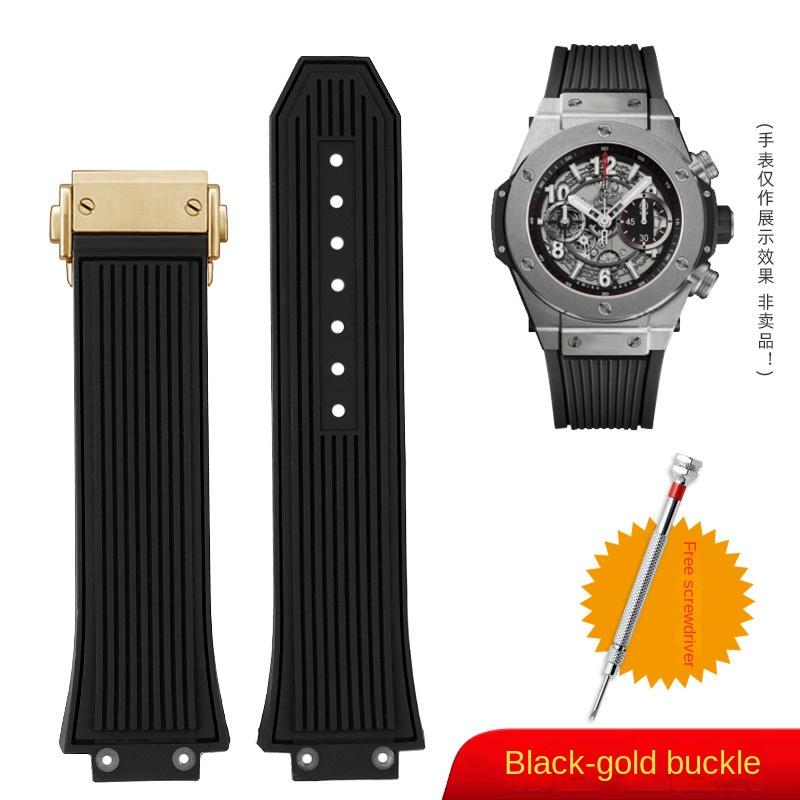 Gummi-Uhrenarmband für HUBLOT BIG BANG 441 Classic Fusion Band Herren-Uhrenarmband 27*17mm Konvexer Anschluss Uhrband Für Männer Werkzeug senden