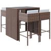 VidaXL Ensemble de bar de jardin avec coussins 5 pcs marron poly rotin, ensemble de table de bar, table et chaise de bar, 3200669