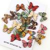 50PC 2 Holes Colorful Butterfly Wooden Buttons Fit Sewing and Scrapbooking Sewing Buttons for Craft DIY Mixed