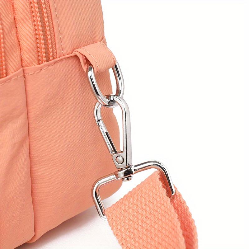 Borsa a tracolla in nylon ultraleggera da donna con tracolla larga regolabile, borsa da donna leggera con chiusura a zip, elegante borsa a tracolla