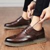 2024 Spring New Leather Casual Shoes for Men British Style Lace-up Oxford Shoes Men Classic Thick Soled Business Dress Men Shoes