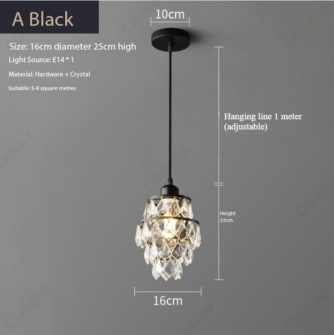 

American Minimalist LED Crystal Chandelier Dining Room Bar Bedroom Atmosphere Decorative Lighting 220V without bulb