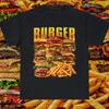Burger Vintage T Shirt Retro 90s Bootleg Cheeseburger Fries Bacon Meat Fast Food High Quality Vintage Streetwear