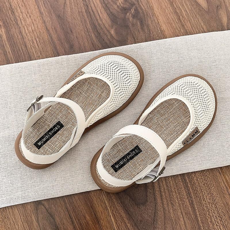 Mori Baotou Sandals Women's Soft Sole Summer Mesh Breathable Cave Shoes Mesh Cotton and Linen Roman Sandals