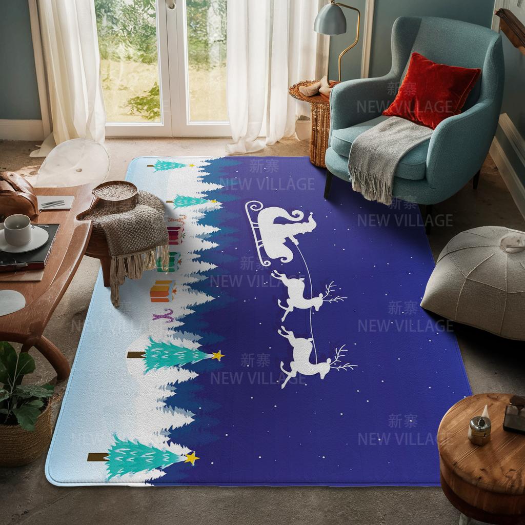 House Entrance Carpet Home Door Mat Living Room Bath Foot Bathroom Non-slip Water Absorption Rugs Bath Merry Christmas Winter