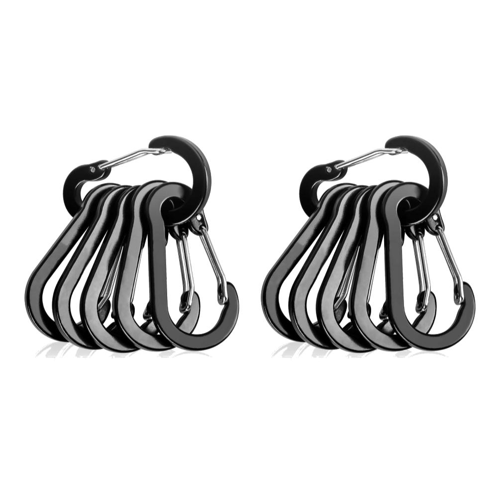 6/12pcs Carabiner Clip Aluminum Alloy Keychain Lock Buckle Snap D-Ring Outdoor Backpack Camping Multi Tool Fishing Hiking Hook