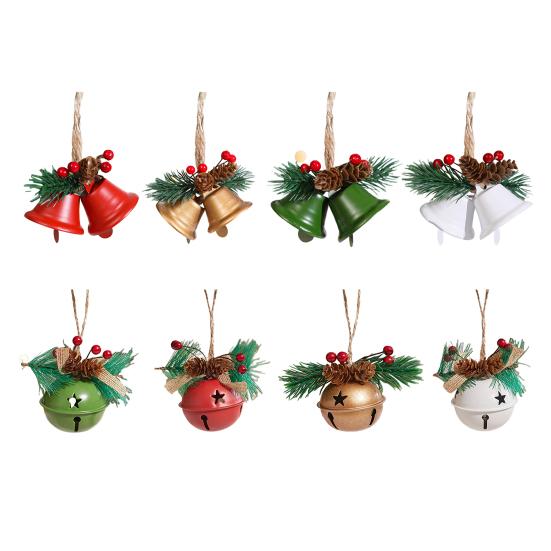 1/4Pcs Christmas Bells Easy Installation Lanyard Design Pine Cone Shape Xmas Bells Doors Windows Tree Decor