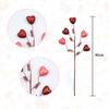 6Pieces Heart Stem Picks Love Heart Artificial Flower Ornaments for Valentine's Day And Wedding Decorations