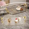 Clear Plastic Serving Tray PET Material with Handles Versatile Dining Tea Serving Platter for Home Restaurant Cafe Decorate