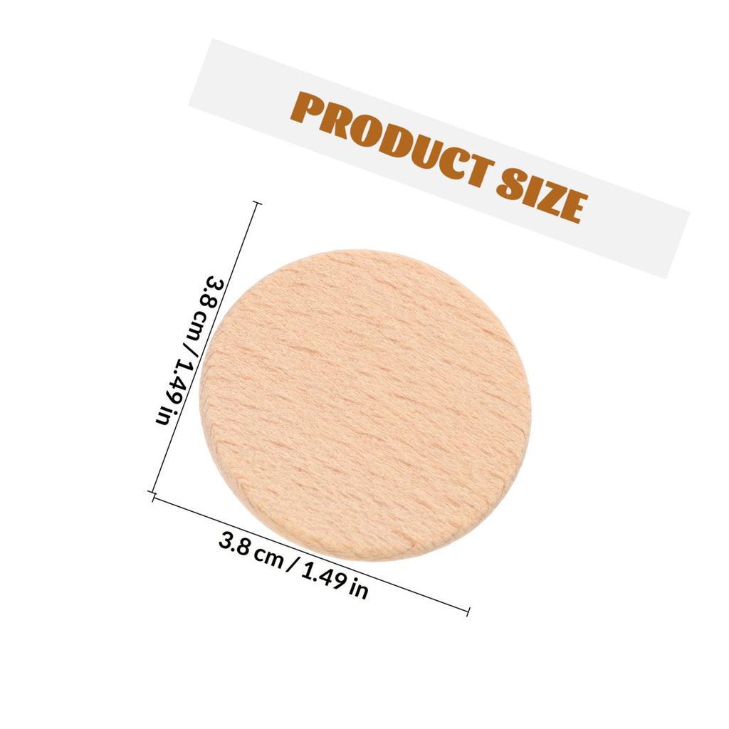 50Pcs Beech Wood Round Cutouts Unfinished Blank Wood Slices DIY Craft Embellishments for Wall Table Wooden Cutout
