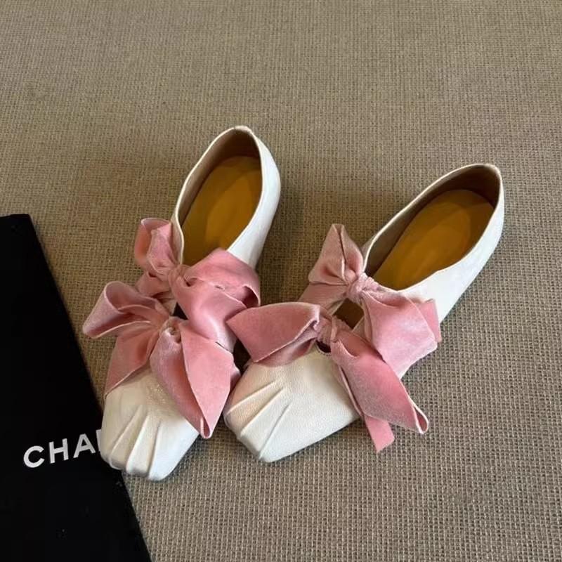 Cowhide Version! Retro Niche Pleated Mary Jane Shoes Women's New Versatile Light Mouth Straps Square Head Thick Heel Single Shoes