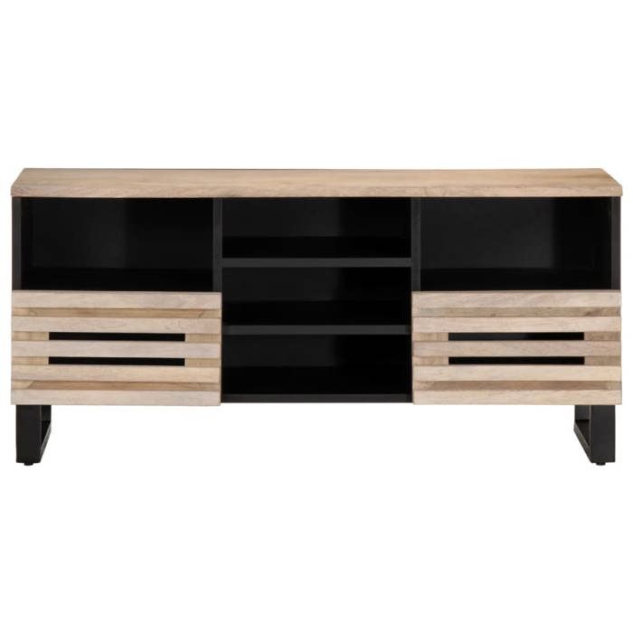 VidaXL Meuble TV 100x34x46 cm bois massif de manguier, banc TV, meuble hifi, console TV, buffet TV, meuble multimédia, 377527