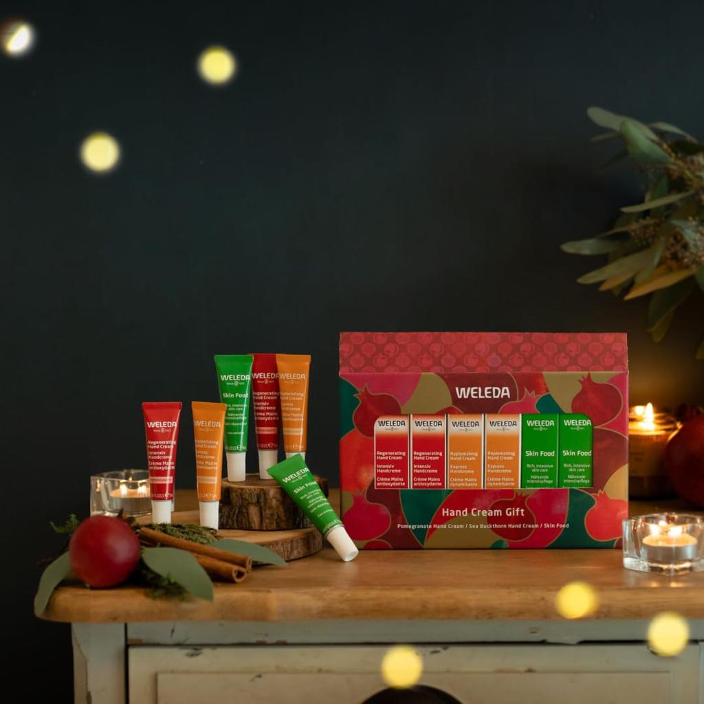 WELEDA Hand Cream Gift Set x 10ml Skin Natural Gift [Official] (6 Bottles) - Pomegranate, Hippophane, Food, Ingredients, Organic,