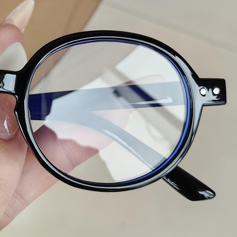 Left Square Right Round Transparent Fashion Novelty Glasses Clear Computer Anti Blue Light Eyeglasses PC Frame and Lens, Full Rim, Decorative Lens