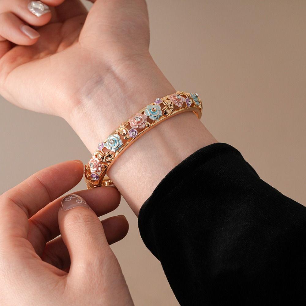 Double Bangle Vintage Cloisonne Bangle Chinese Women's Hand Bracelet  Jewelry Gifts