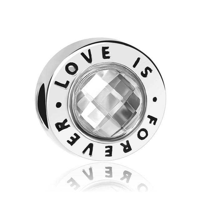 New White Love Is Forever Clover Family Tree Diy Bead Fit Original Charms Silver 925 Bracelet For Girl Fashion Jewelry