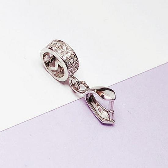 S925 Sterling Silver Gold-Plated Jade & Amber Clip-On Pendant Buckle