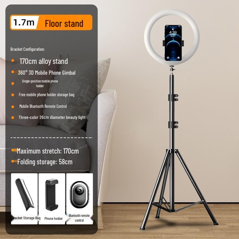 2025 Multi-Camera Pro Live Stream Tripod with Fill Light & Phone Holder
