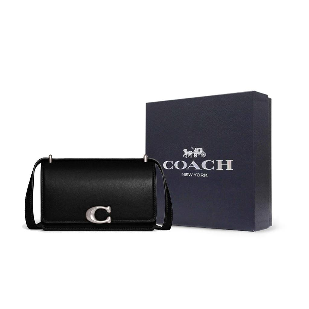COACH Cow Leather Crossbody Bags Small Women's Pure Black CD724-LHBLK