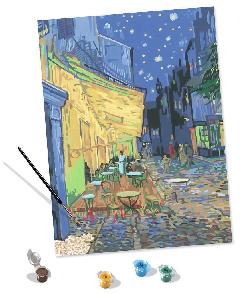 Ravensburger CreArt Van Gogh "Café Terrace at Night" 23519 3 (Coloring Book, Paint-by-Numbers, Oil Painting, Art, Painting)