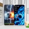 Creative Lightning Football Printed Phone Case for Samsung Galaxy A56 A14 A55 A16 A54 A36 A53 A52 A51 A50 5G Frosted Soft Cover