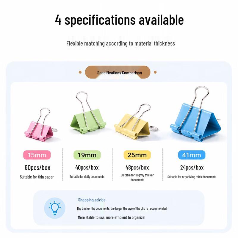DL DINGLI Colored Metal Binder Clips