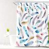 Feather Green Shower Curtain Liner Dreamcatcher Fabric Shower Curtain Waterproof Bath Curtain with Hooks Stall Home Decoration