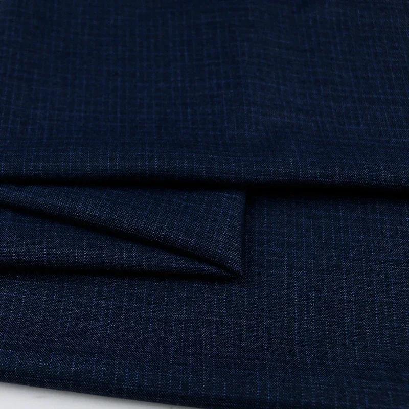 100x150cm Dark Patterned Thin Anti-wrinkle Suit Fabric for Clothes Vest Trousers Sewing Checkered Striped Cloth Black Blue