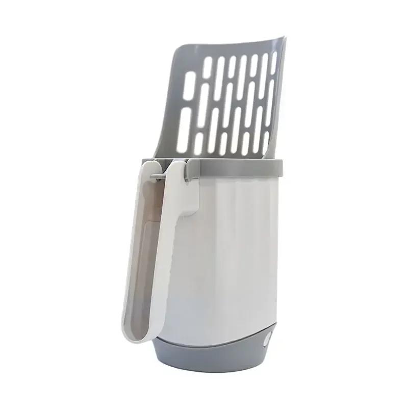 Cat Litter Scoop & Poop Scooper with Refill Bags: Auto-Cleaning Cat Supplies for Filtration, Toilet Cleaning & Litter Box Waste