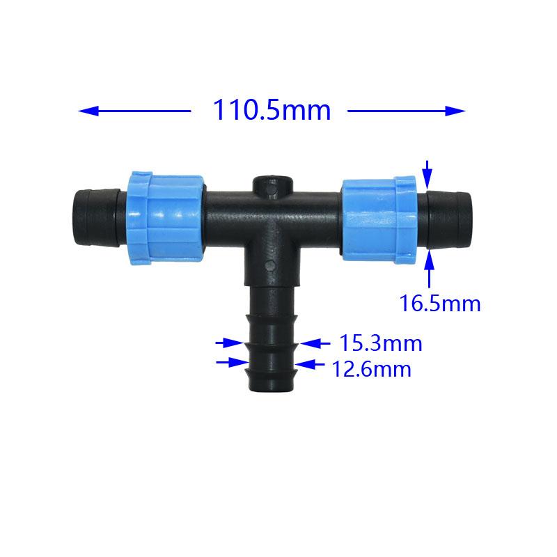 5pcs 16mm Irrigation Drip Tape Connectors Tee Elbow End Plug Repair Connector Agricultural Water Saving Irrigation Hose Joint