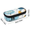 Pencil Case Casual Durable 300D Polyester Secure Zipper with Mesh Divider Pen Holders and Spacious Main Compartment for Students