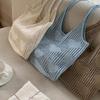 Fashion Vintage Solid Color Knitted Hollow Tote Bag Large Capacity Shopping Shoulder Bag Crochet Handbag for Women CLE
