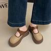 Thick-sole toe slippers 2025 summer new fashion belt buckle British style lazy comfortable slippers casual mules women's shoes