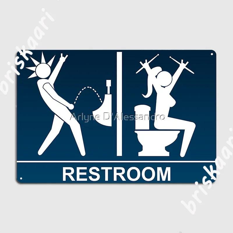 Metal Restroom Sign Poster Metal Plaque Wall Cave Wall Garage Decoration Printing Tin Sign Poster 20X30CM