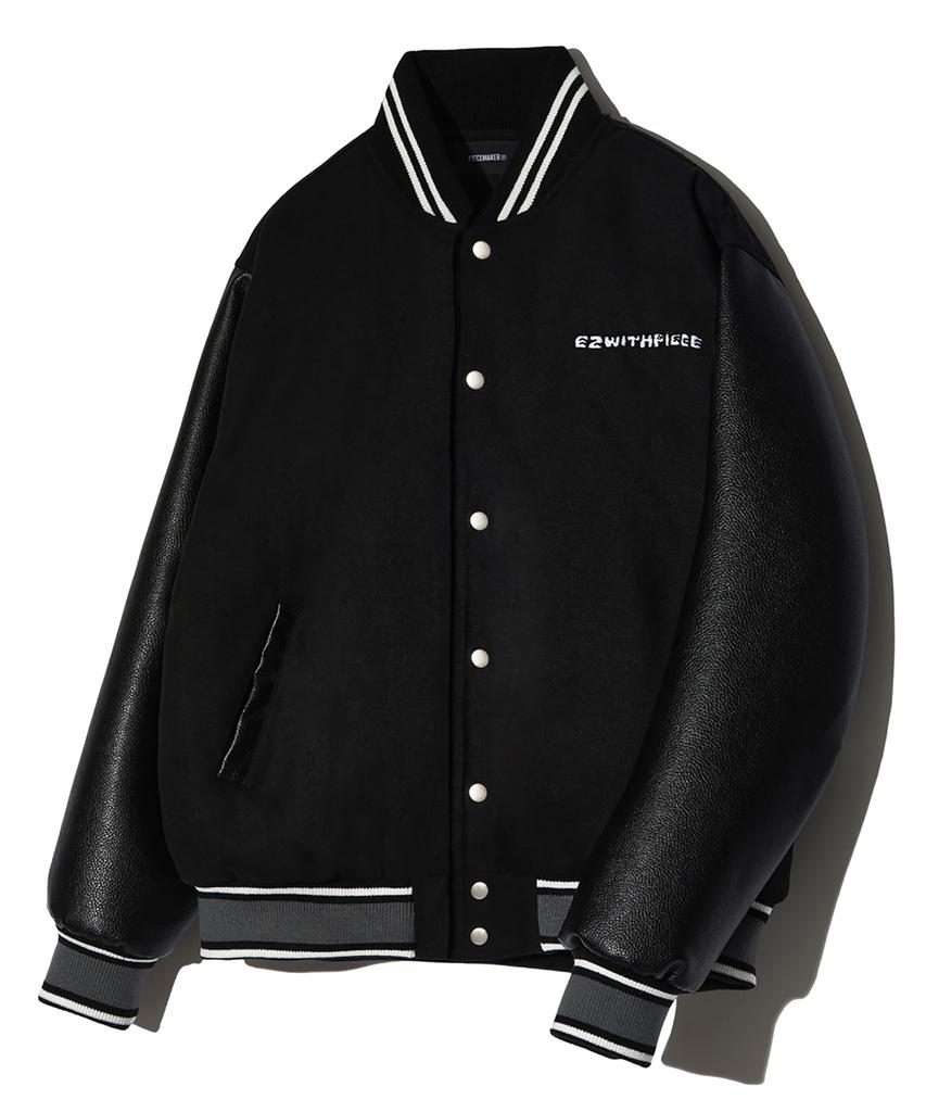 Peace Maker Teeth Varsity Wool Jacket (Black)