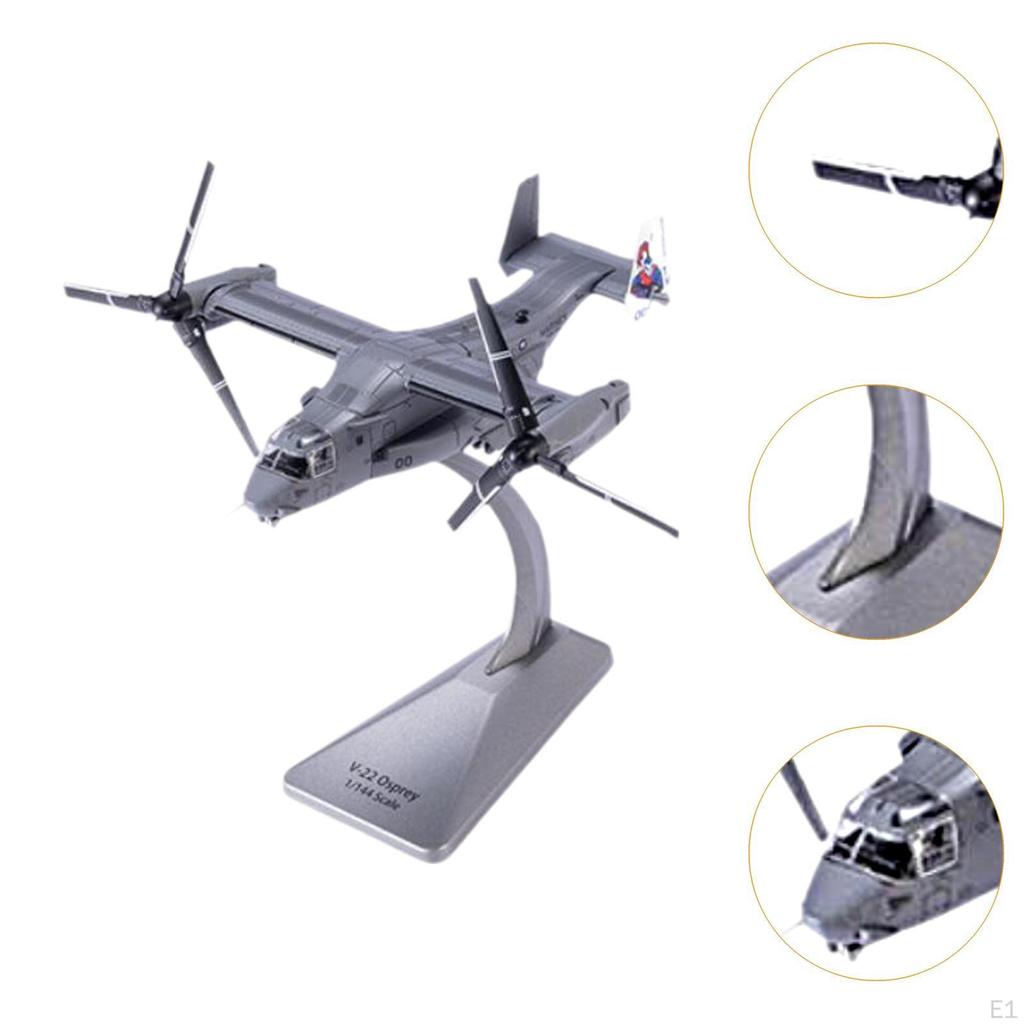1/144 Scale V22 Helicopter Diecast Alloy Fighter Simulated with Display Stand Plane Toy Metal