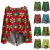 Damemote Langermet Christmas Snowman Snowflake Print Jakke Cardigan