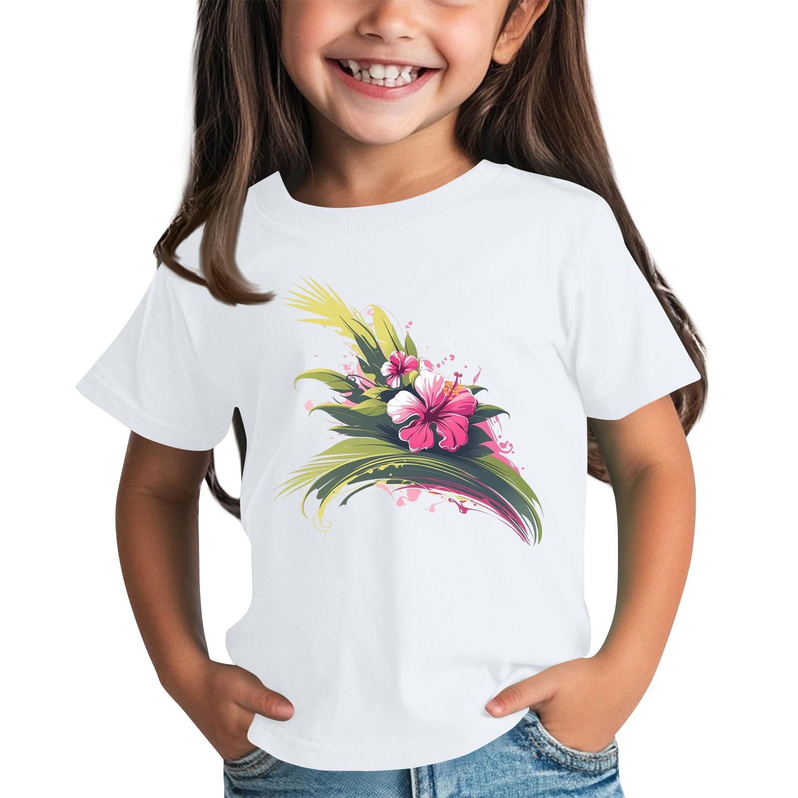 

Футболки для малышей, девочек и мальчиков, детские футболки с короткими рукавами и принтом для мальчиков и девочек 140 белый