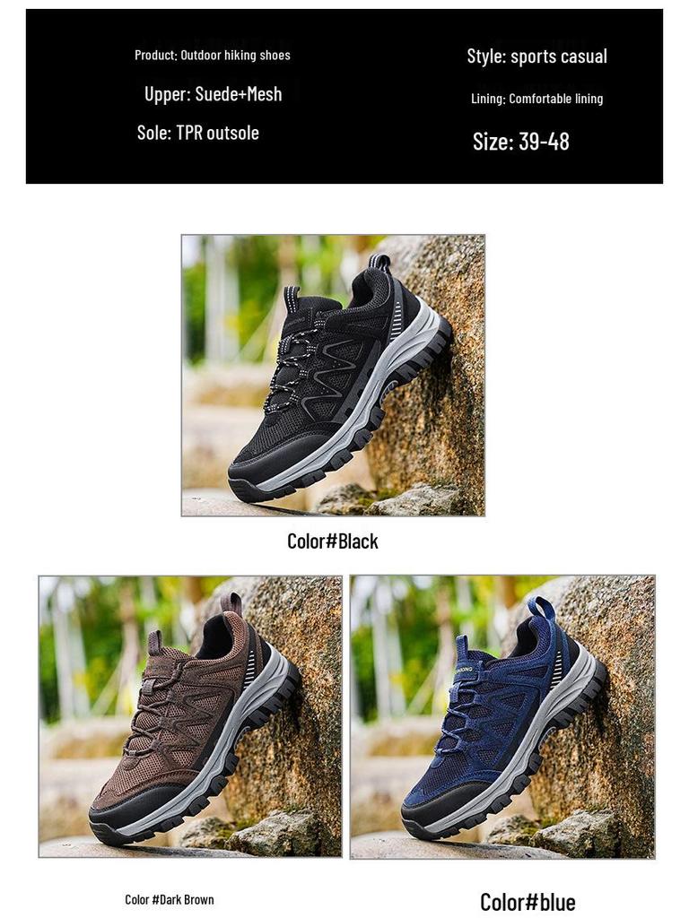 Chaussures de randonnée antidérapantes pour hommes grande taille - Résistantes à l'usure et idéales pour le camping, le sport, la course à pied et l'alpinisme.
