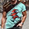 Fashion Men's Crew Neck Short Sleeve 3D Casual Color Printing Casual Short Sleeve Crew Neck T-Shirt