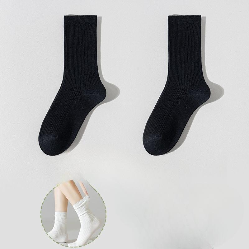 Women's Summer Thin Breathable Ballet-style Boneless Medium Length Pile Cotton Socks