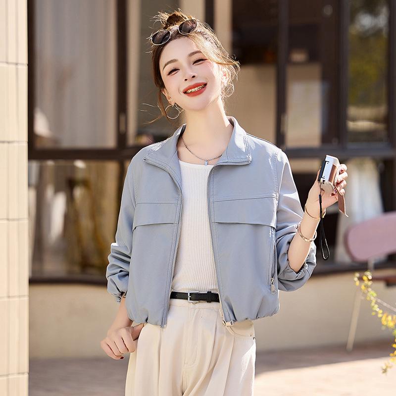 2025 New Women's Short PU Leather Jacket - Slimming Petite Stand Collar Spring/Autumn Coat