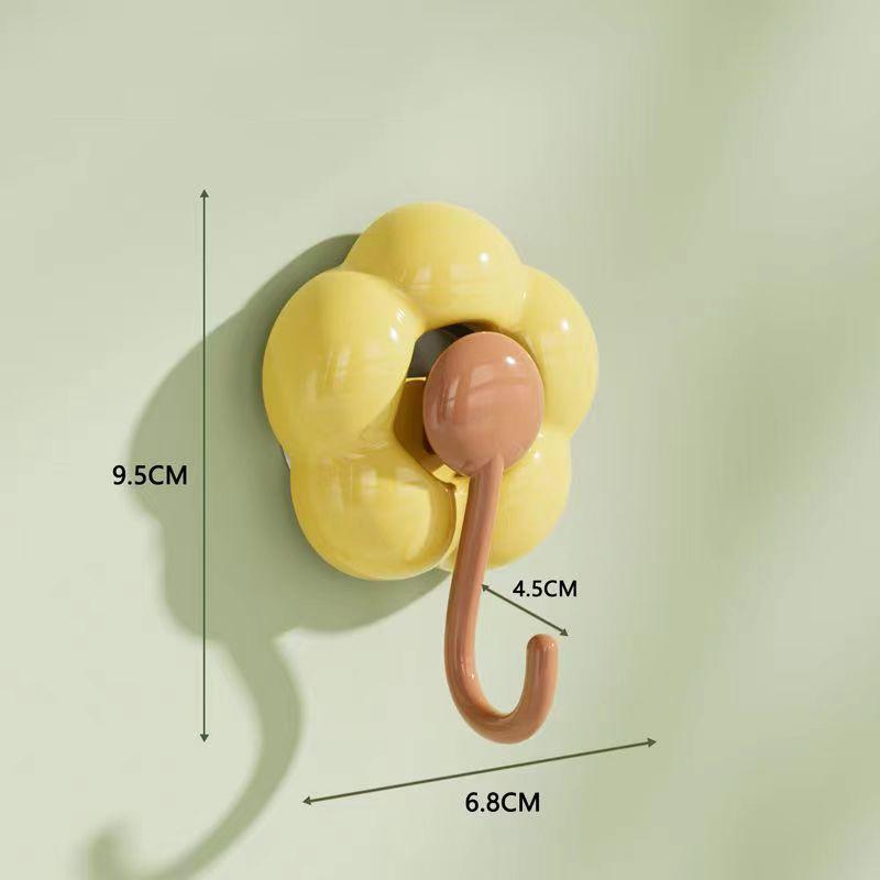 Creative Punch-Free Flower Suction Cup Hook Multi-Functional Bathroom Kitchen Reusable Traceless Hook Powerful Storage Rack