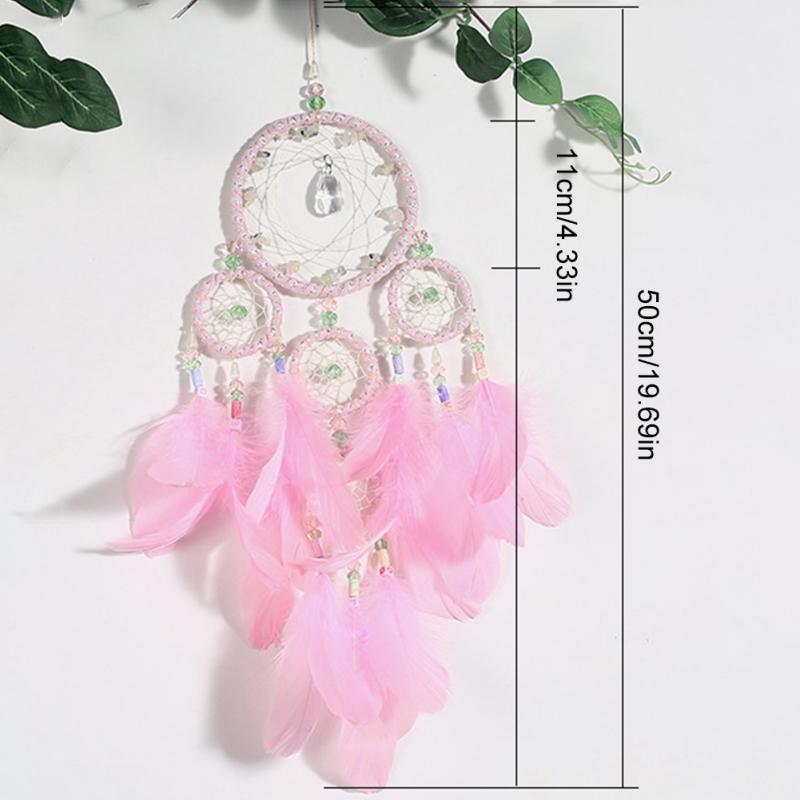 Dream Catcher Wall Decor Boho Feather Hanging Ornament Home Decoration Craft Gift for Bedroom Living Room Balcony Outdoor Car