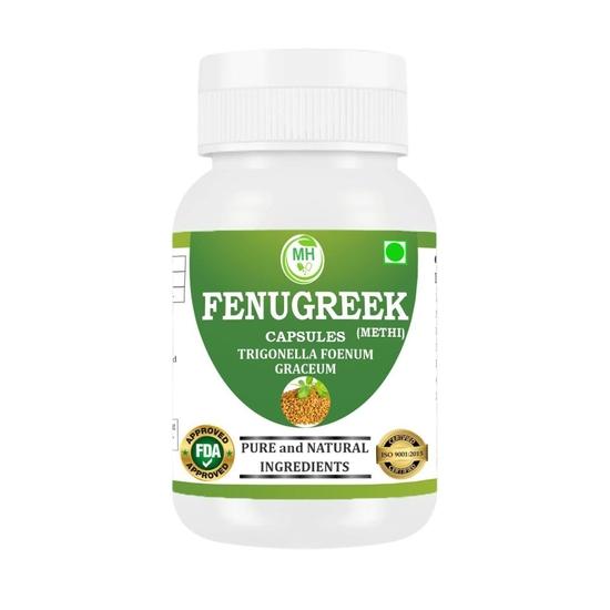 Morsan Nutraveda’s Fenugreek (Trigonella Foenum Graceum, Methi) Extract Capsule | Pack of 60 X 500 Mg. Veg. Capsules (1 Pack of 60 Capsules)