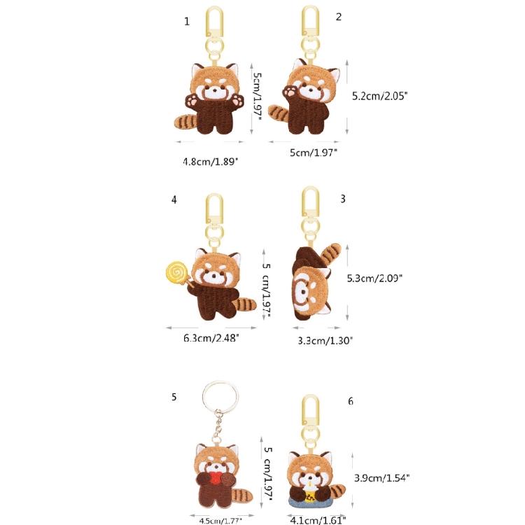Cute Small Panda Embroidery Keychain Key Ornament Great for Key and Handbags