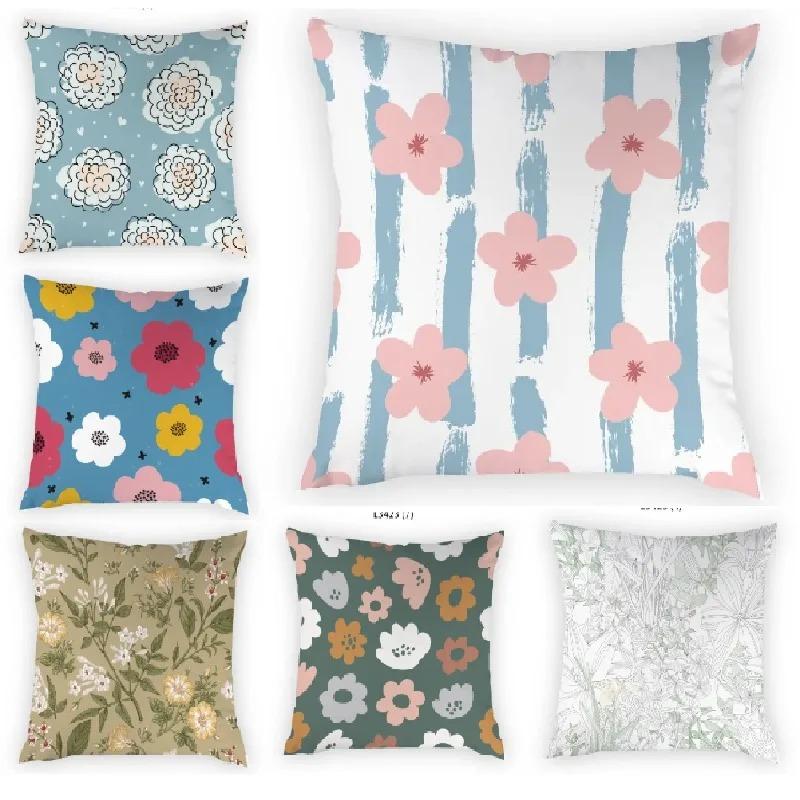 

Nordic Colorful Decorative Pillow Flowers Home Decor Cushion Flowers 40x40cm